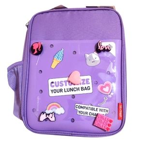 Fit + Fresh Insulated Lunch Bag Purple NWT with Charms